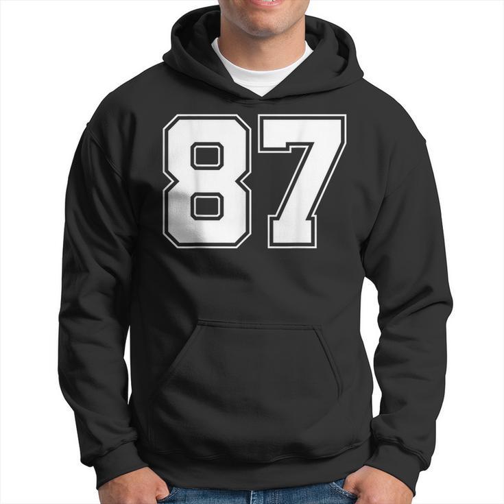 Number 87 Best Classic College American Varsity Style Font Hoodie