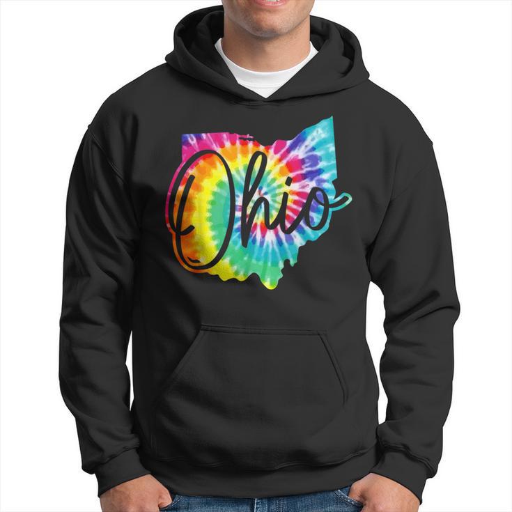 Ohio Tie Dye State Map Pride Vintage Retro Hoodie