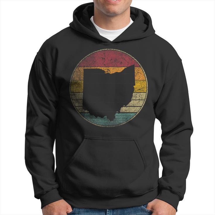 Ohio Vintage Distressed Retro Style Silhouette State Hoodie