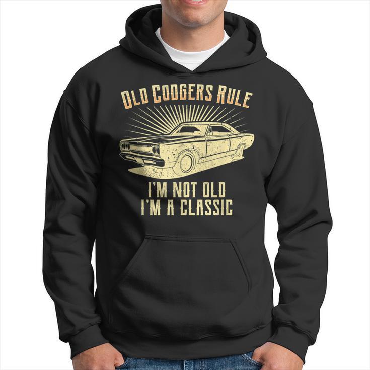 Old Codgers Rule-Classic Muscle Car Garage Hoodie