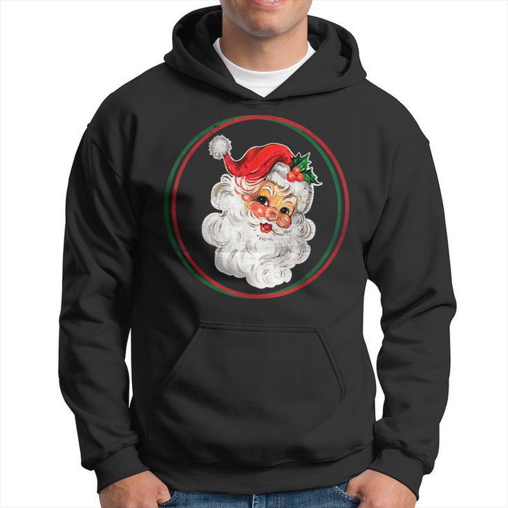 Old Fashioned Santa Claus Face Vintage Christmas Matching Hoodie