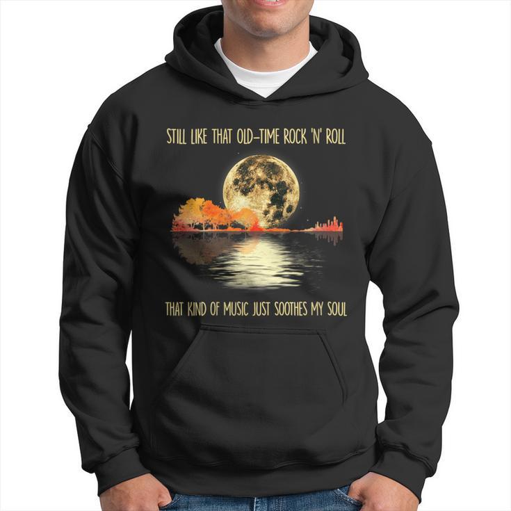 Still Like That Old Time Rock N Roll Guitar Moon Tree Hippie Hoodie