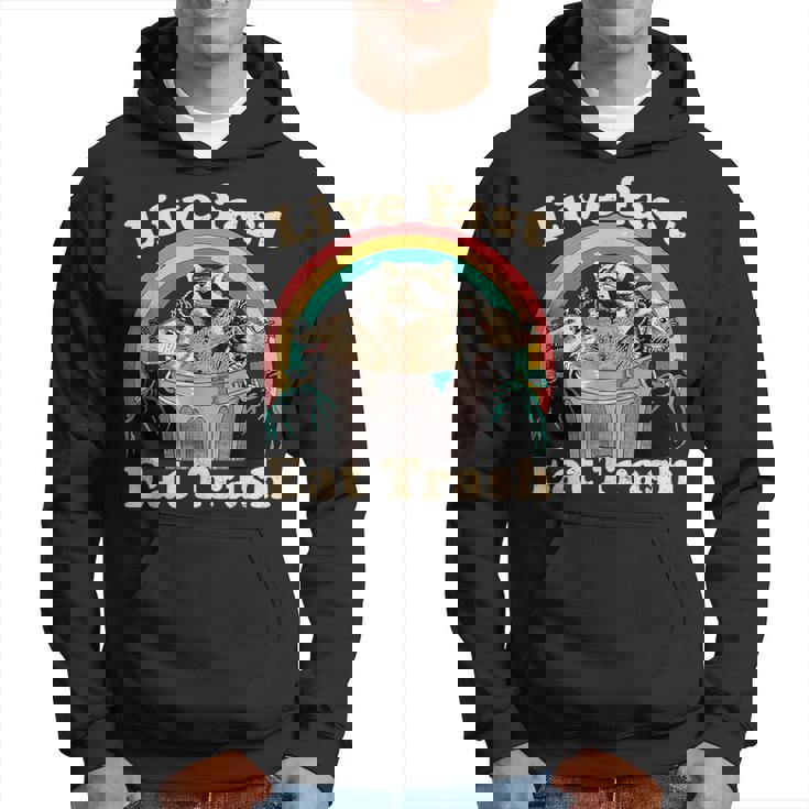 Opossum Raccoon Skunk Live Fast Eat Trash Street Cats Squad Hoodie