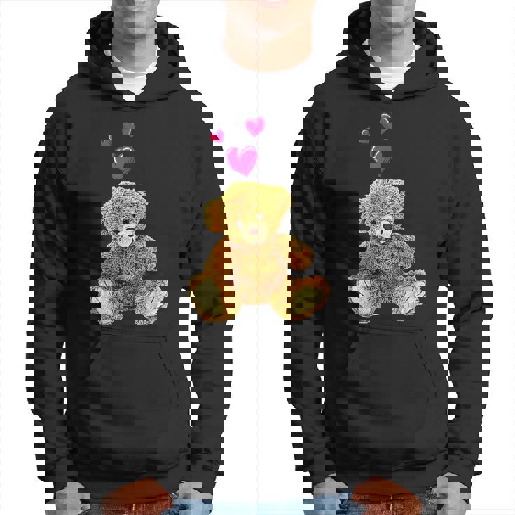 Ours En Peluche Et Cœurs Motif Ourson Mignon Sweat à capuche