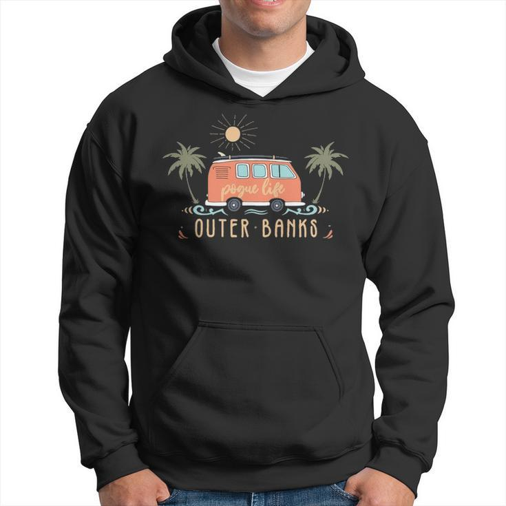 Outer Banks Dreaming Surfer Van Pogue Life Beach Palm Trees Hoodie