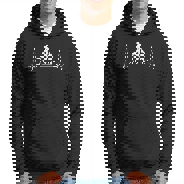 Padre 2 Hijas Latido Del Corazón Para Papá Regalo Para El Día Del Padre Sudadera