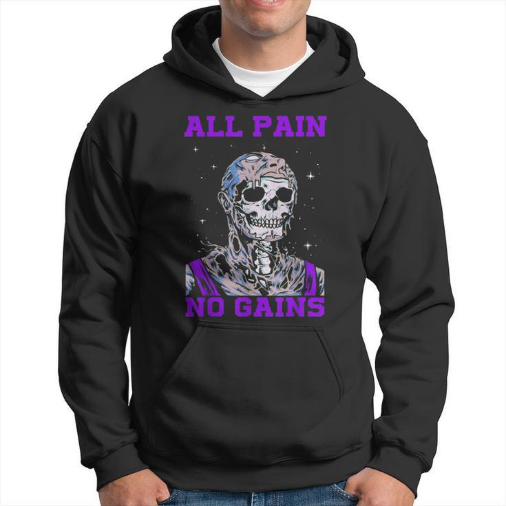 All Pain No Gains Fitness Weightlifting Bodybuilding Gym Hoodie