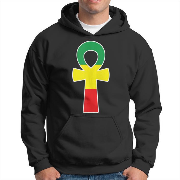 Pan African Flag Ankh Cross Black King Black Egyptian Nubian Hoodie