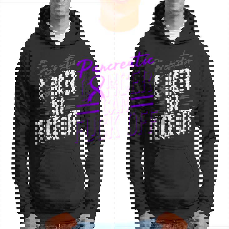 Pancreatic Cancer Fuck Off Purple Ribbon Support Hoodie