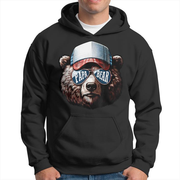 Papa Bear Face Fathers Day Daddy Bear Hoodie