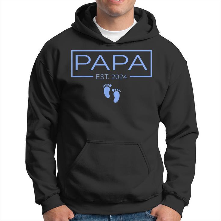 Papa Established Est 2024 Junge Neugeborener Herren Neuer Opa Kapuzenpullover