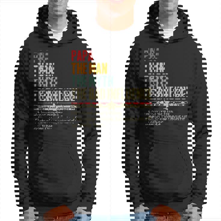 Papa The Man The Myth The Bad Influence Vintage Father's Day Hoodie