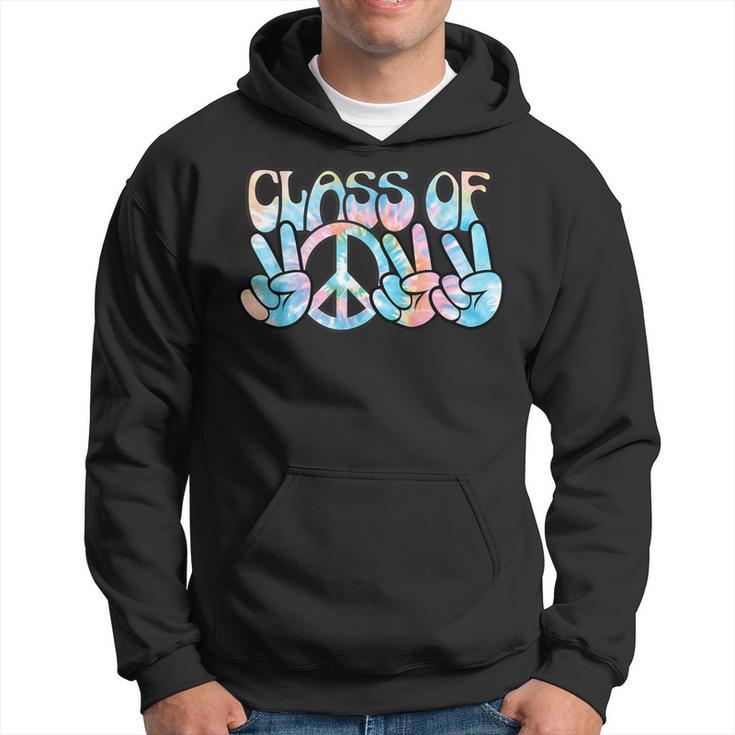 Pastel Tie Dye Peace Sign Hands Senior Class Of 2022 Hoodie