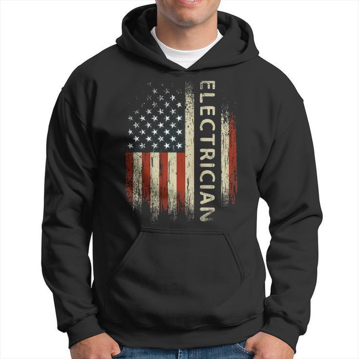 Patriotic Electrician American Usa Flag Hoodie