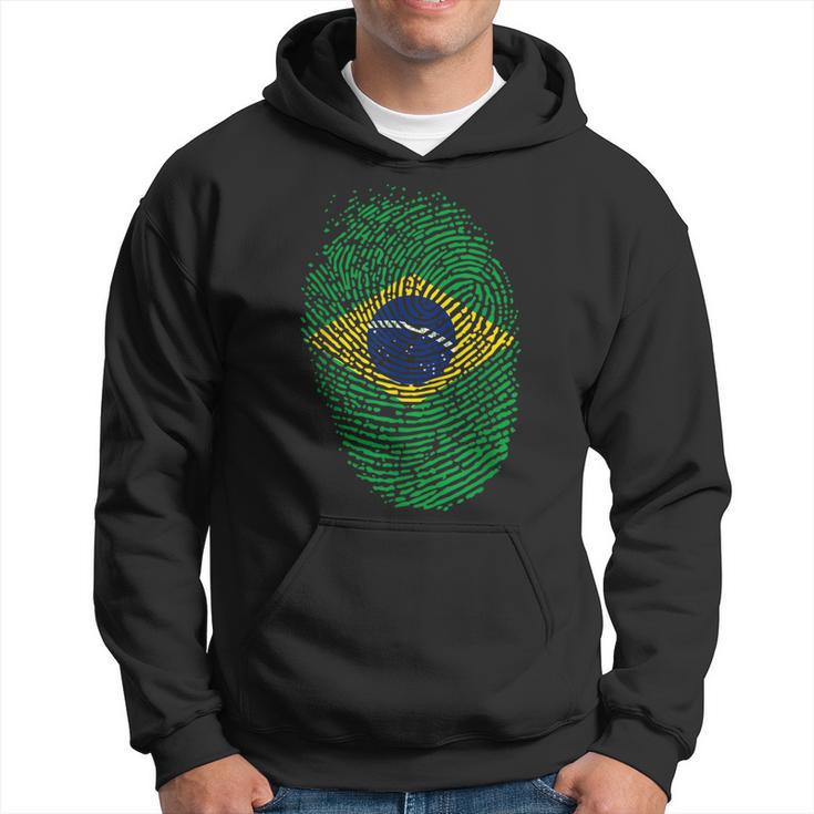 Patriotic Fingerprint Brazil Brazilian Flag Hoodie