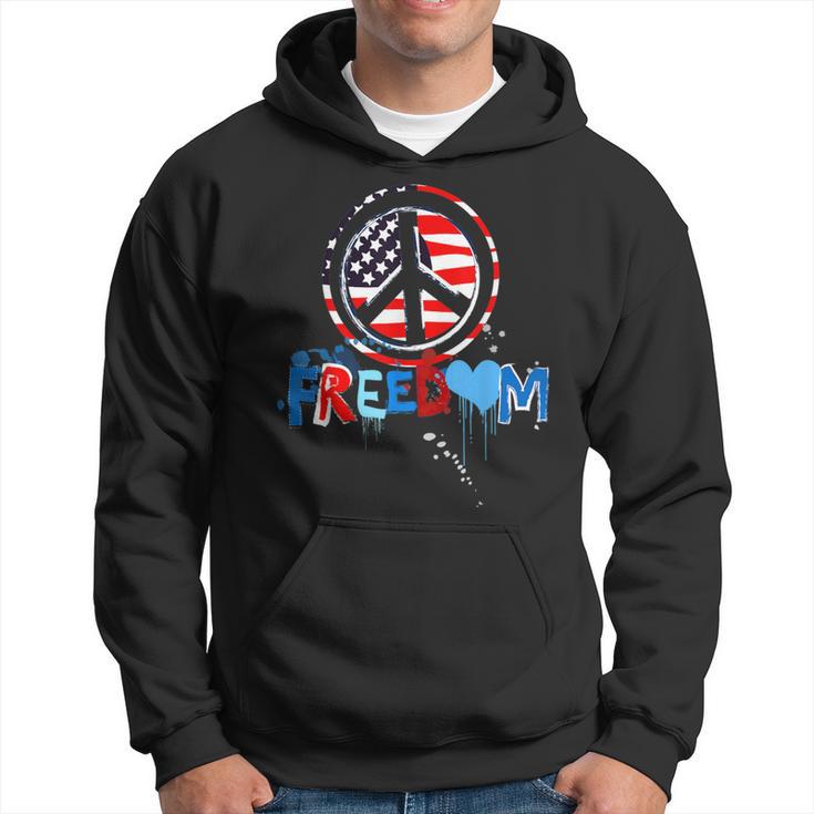 Patriotic Peace Sign Usa Flag Freedom Vote Hoodie