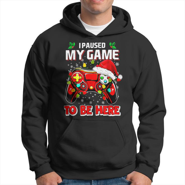 I Paused My Game To Be Here Ugly Sweater Christmas Men Hoodie