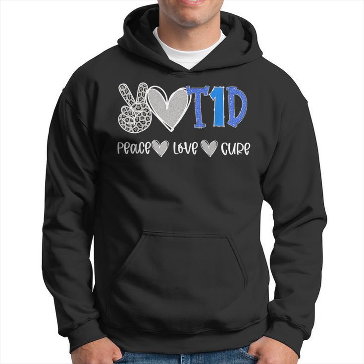 Peace Love Cure Type One Diabetes Awareness T1d Hoodie