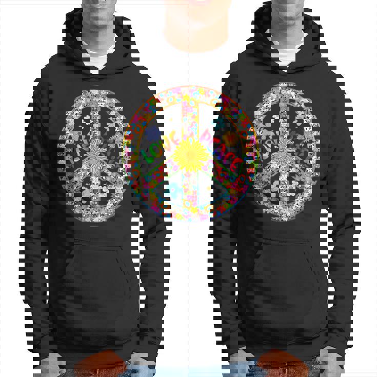 Peace Sign Love T 60S 70S Tie Die Hippie Costume Hoodie