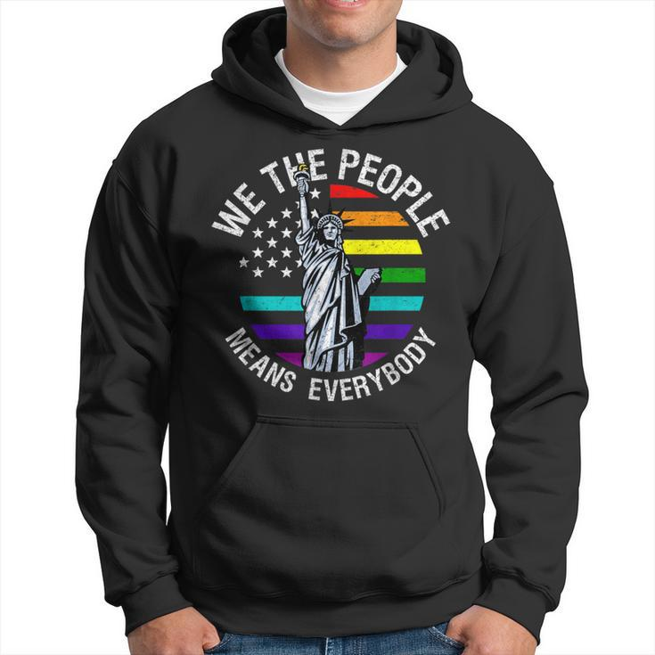 We The People Means Everyone Vintage Lgbt Gay Pride Flag Hoodie