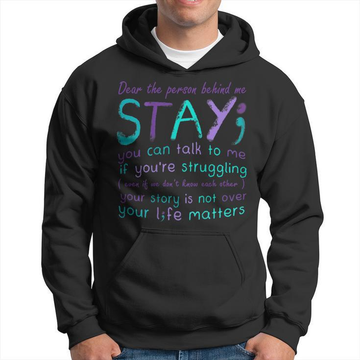 Person Behind Suicide Prevention Depression Awareness Back Hoodie
