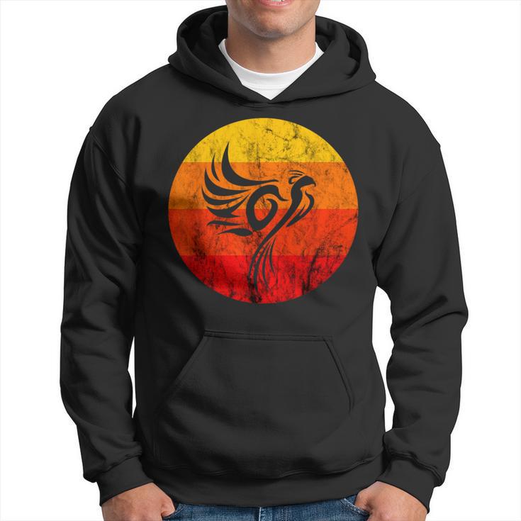 Phoenix Rising Fire Rebirth Fire Bird Vintage Retro Sunset Hoodie