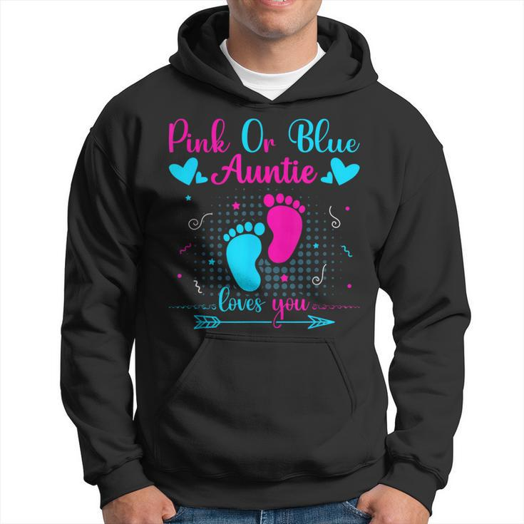 Pink Or Blue Auntie Loves You Cute Gender Reveal Party Baby Hoodie