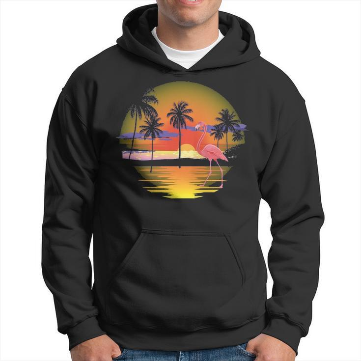 Pink Flamingo Sun Set At Beach Classic For Hoodie