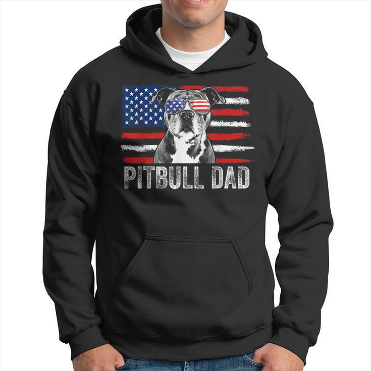 Pitbull Dad Proud American Pit Bull Dog Flag Hoodie