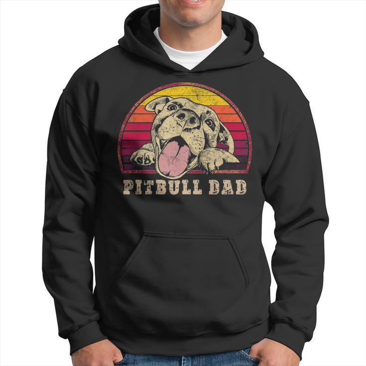 Pitbull Dad  Vintage Smiling Pitbull Sunset  Pbt Hoodie