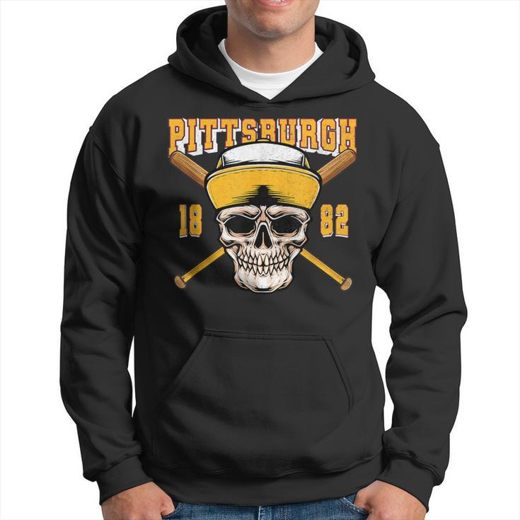 Pittsburgh Baseball Skyline Pennsylvania Player Coach Fan Hoodie