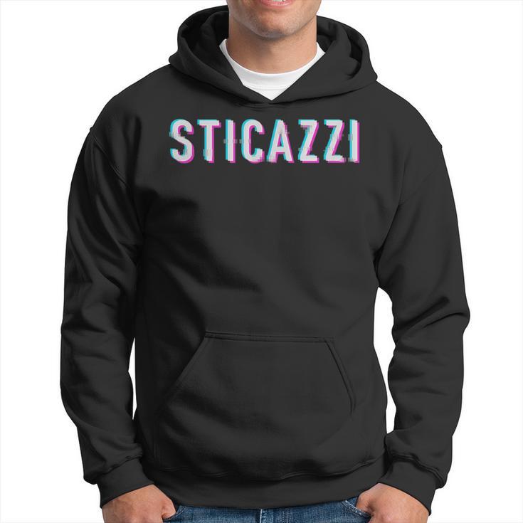 Pixel Snob Phrase Ironic Written Effect Glitch Sticazzi Hoodie