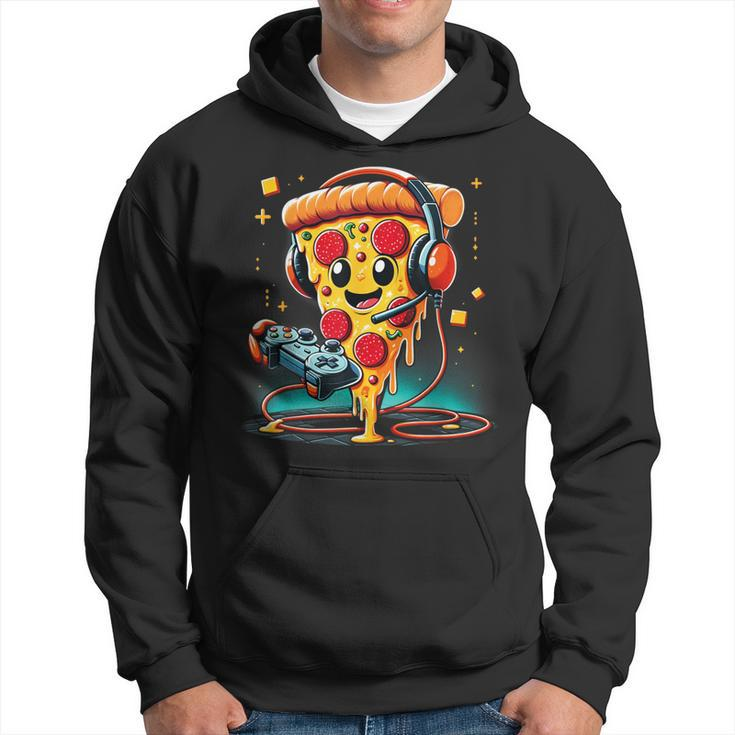 Pizza Gamer Love Play Video Games Controller Headset Hoodie