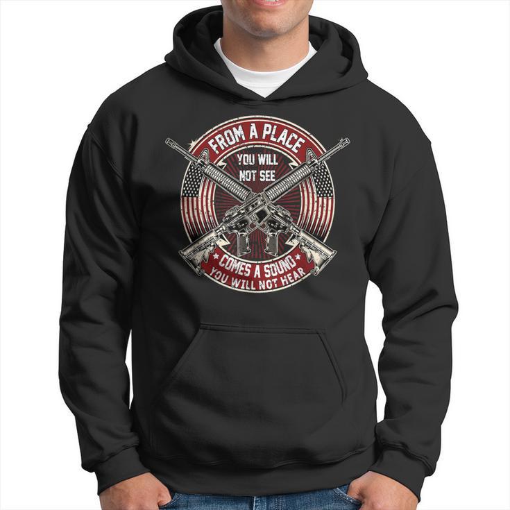 From A Place You Will Not See American Military Sharpshooter Hoodie