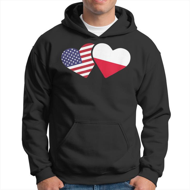 Poland Usa Flag T Heart Polish American Love Hoodie