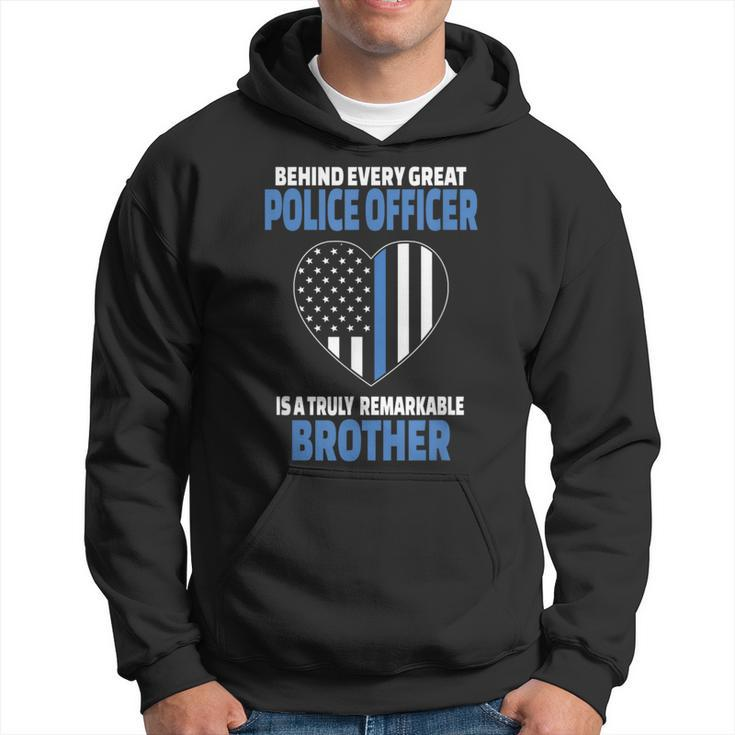 Police Officer Brother Cute Heart Flag Hoodie