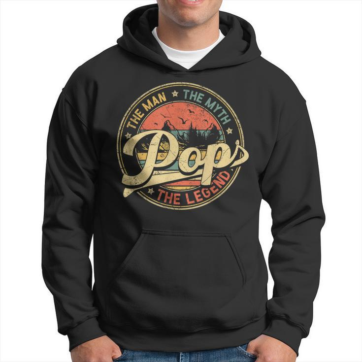 Pop The Man The Myth The Legend Distressed Fathers Day Hoodie