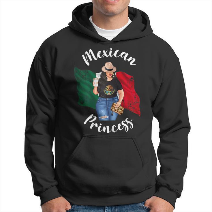 Pretty Mexican Princess Mexico Flag Patriotic Loves Coffee Hoodie