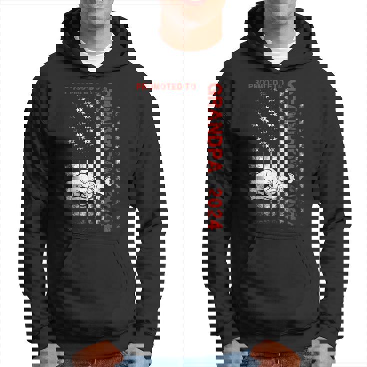 Promoted To Grandpa 2024 New First Grandpa 2024 Hoodie