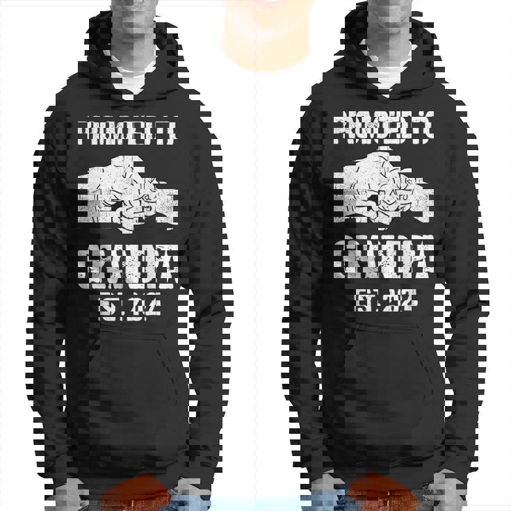 Promoted To Grandpa Est 2024 New Grandpa Father's Day Hoodie