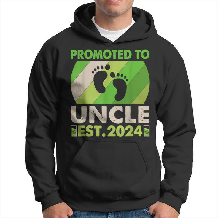 Promoted To Uncle 2024 Vintage I'm Going To Be An Uncle 2024 Hoodie