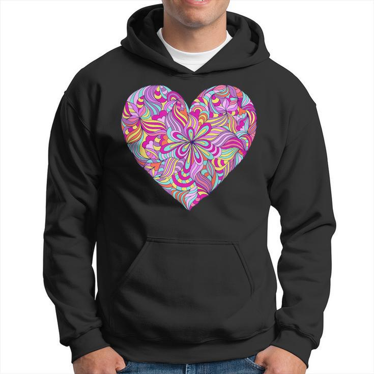 Psychedelic Heart Trippy Colors Rave Party Colorful Hoodie