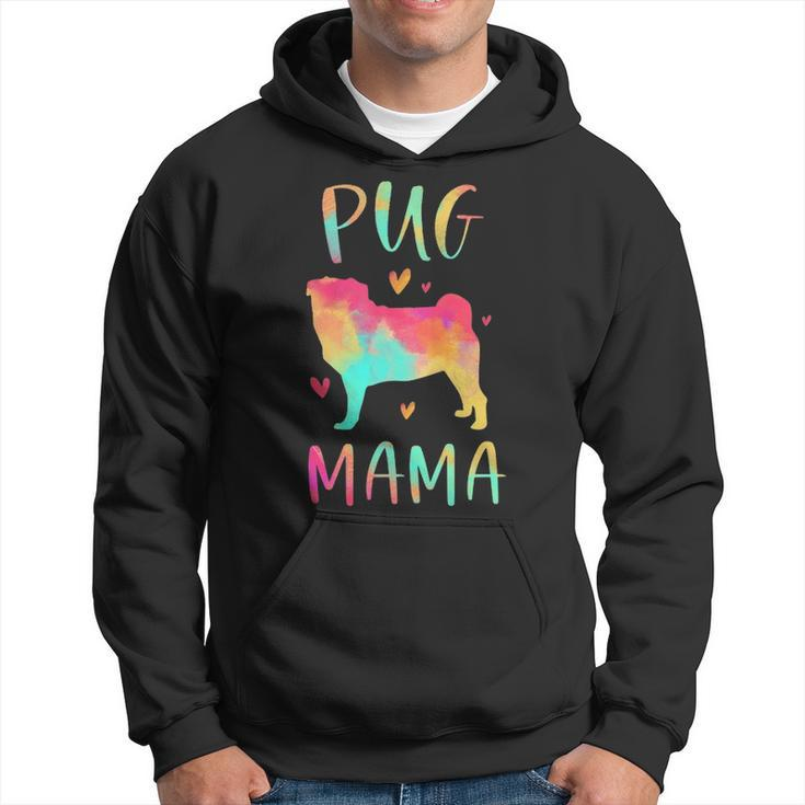 Pug Mama Colorful Pug Dog Mom Hoodie