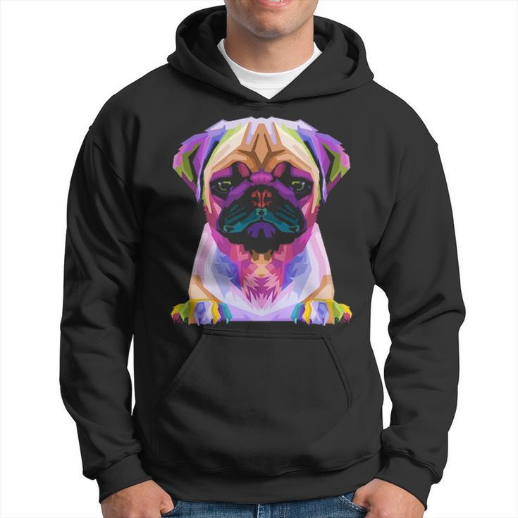 Pug Pop Art Colorful Portrait Carlino For Dog Lovers Hoodie