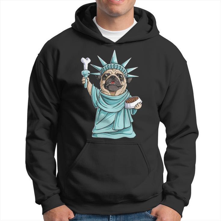 Pug Statue Of Liberty 4Th Of July Dog Lover Hoodie