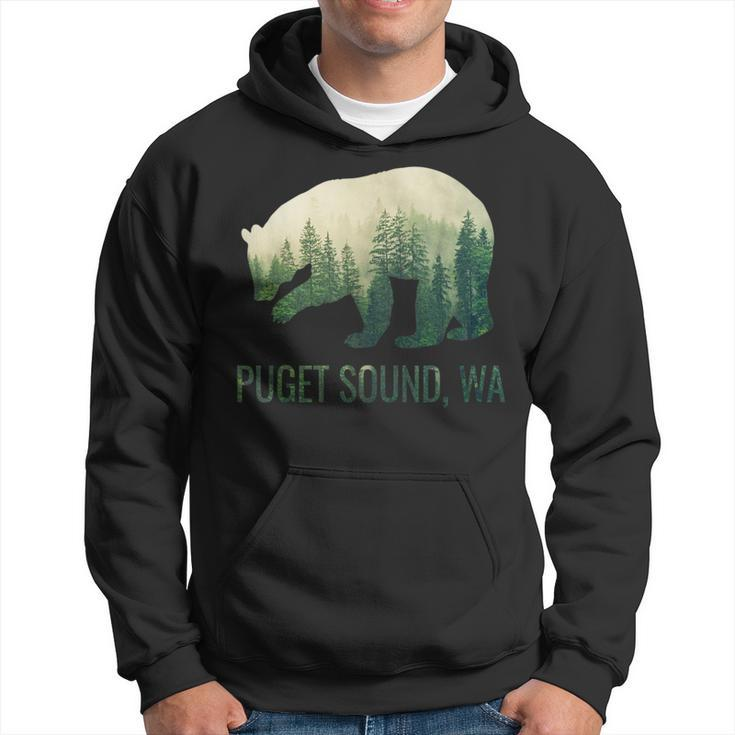 Puget Sound Bear State Of Washington Pacific Nw Wildlife Hoodie