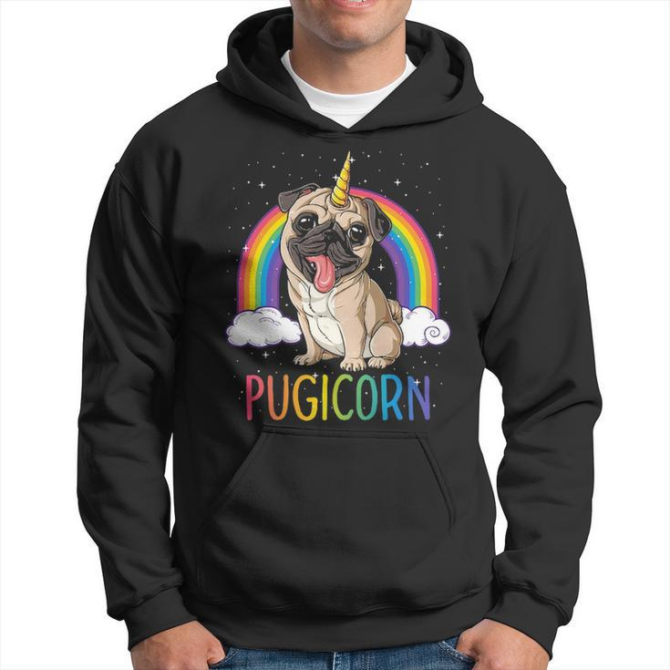 Pugicorn Pug Unicorn Girls Kids Space Galaxy Rainbow Hoodie