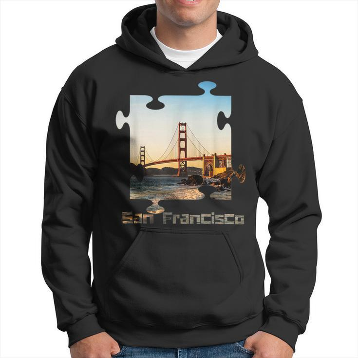 Puzzle Skyline San Francisco California Golden Gate Bridge Hoodie