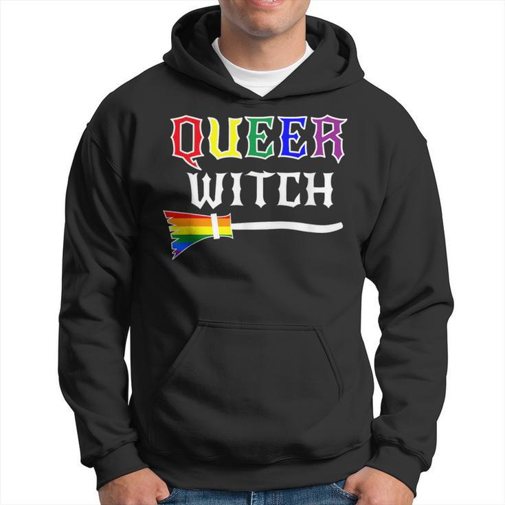 Queer Witch Pride Lesbian Gay Rainbow Hoodie