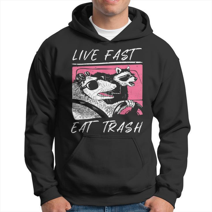 Raccoon And Possum Live Fast Eat Trash Enjoy Life Adventure Hoodie